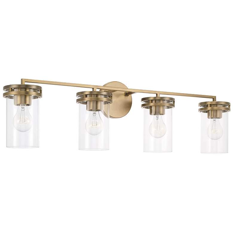 Image 1 HomePlace Lighting Fuller 4 Light Vanity Aged Brass