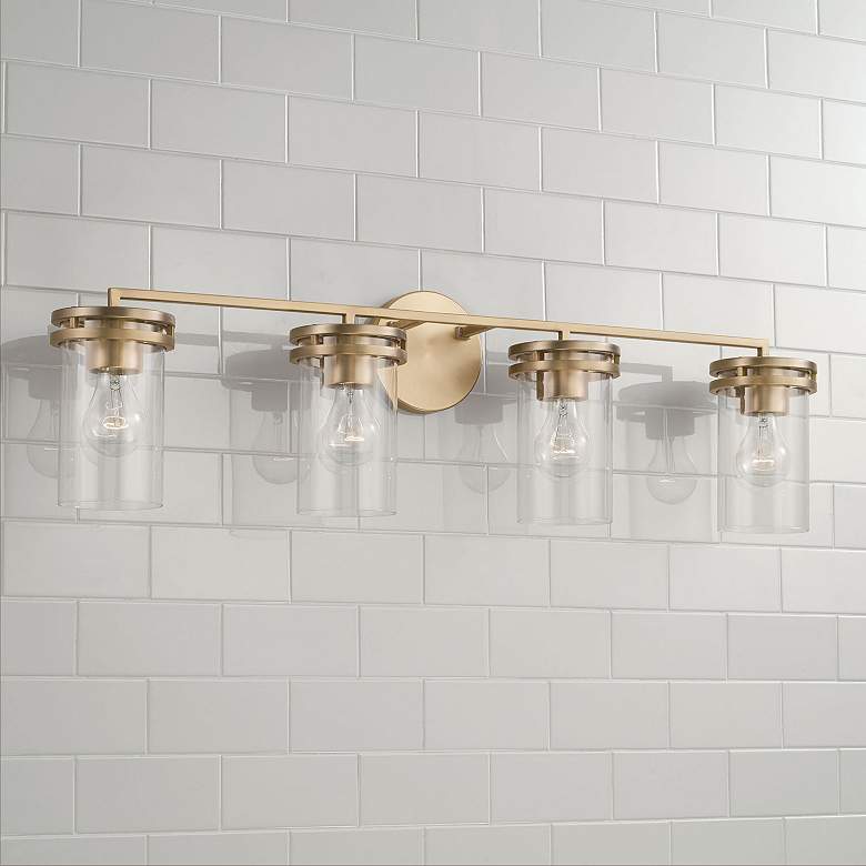 Image 1 HomePlace Lighting Fuller 4 Light Vanity Aged Brass