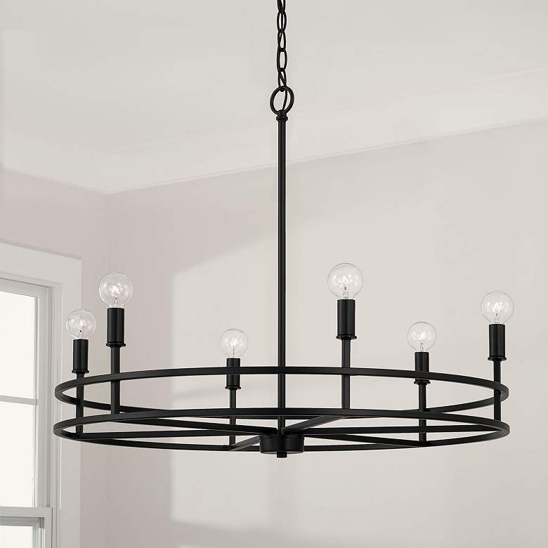 Image 1 HomePlace Lighting Fuller 6 Light Chandelier Matte Black