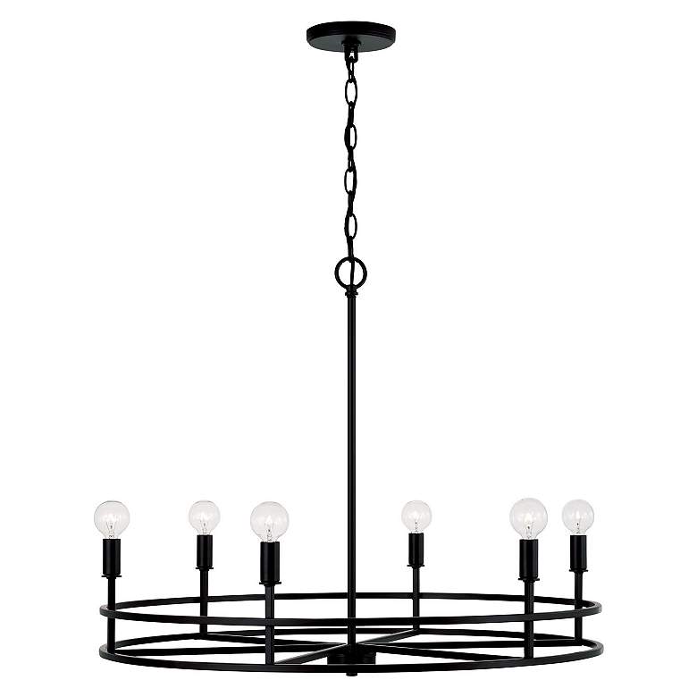 Image 4 HomePlace Lighting Fuller 6 Light Chandelier Matte Black more views