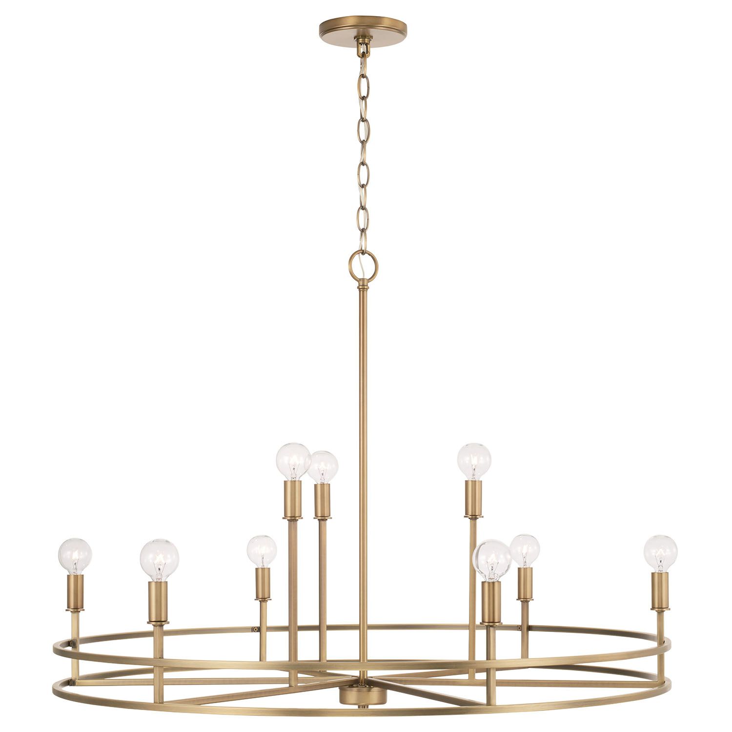 Image 4 HomePlace Lighting Fuller 9 Light Chandelier 34.75" Aged Brass more views