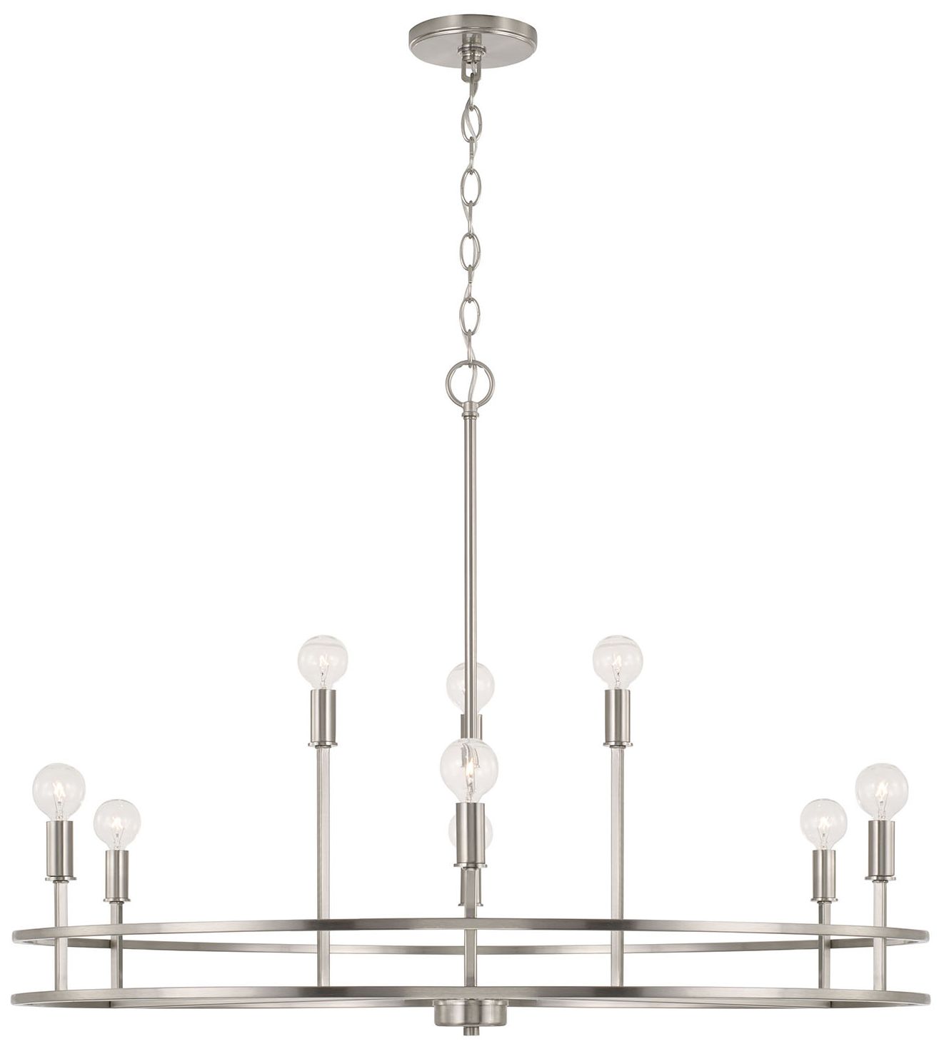 HomePlace Lighting Fuller 9 Light Chandelier 34.75" Brushed Nickel