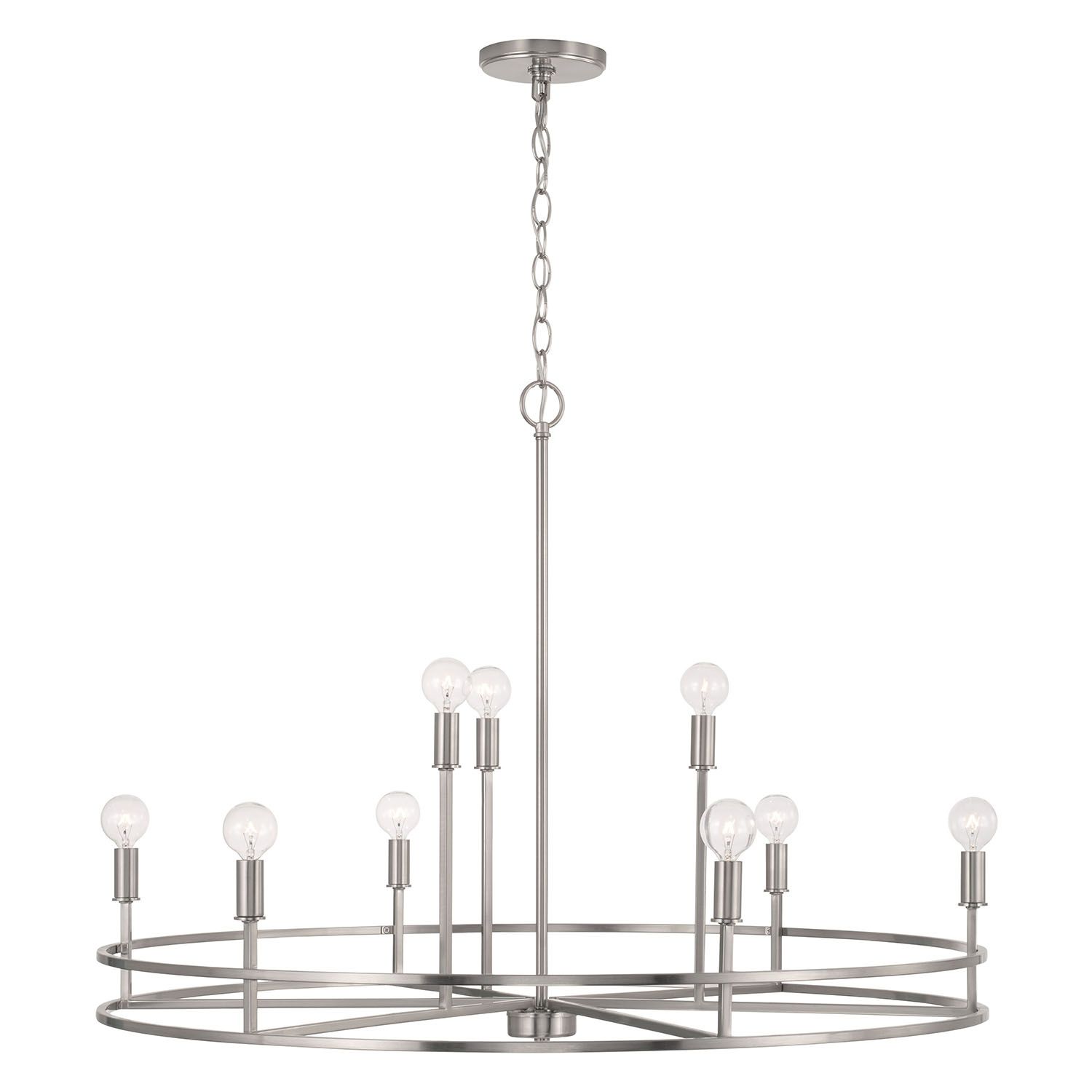 Image 4 HomePlace Lighting Fuller 9 Light Chandelier 34.75" Brushed Nickel more views