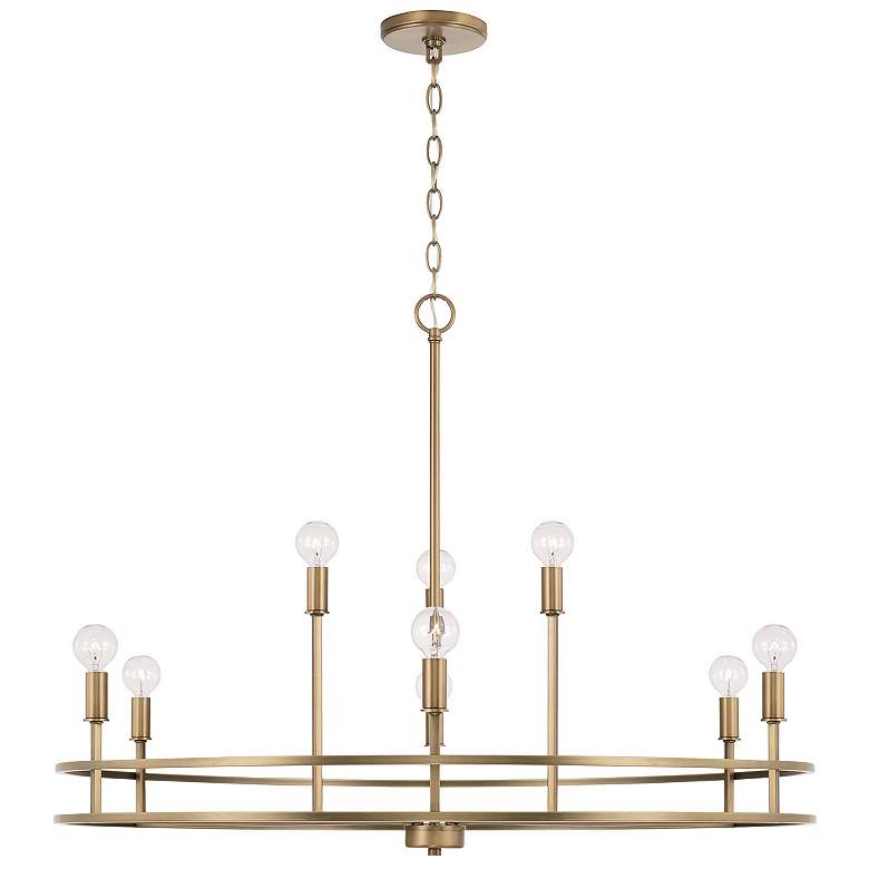 Image 1 HomePlace Lighting Fuller 9 Light Chandelier Aged Brass