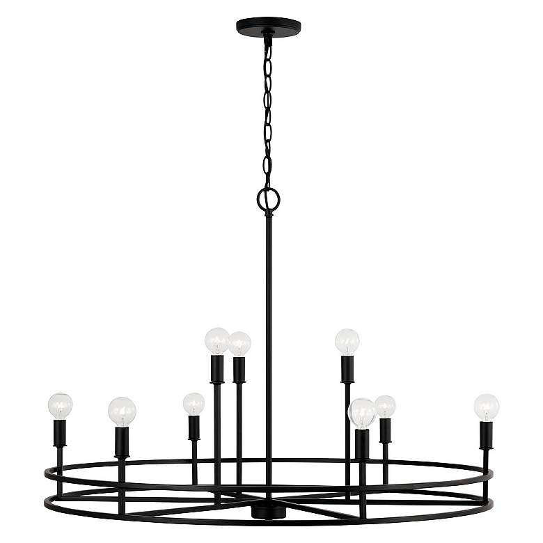 Image 4 HomePlace Lighting Fuller 9 Light Chandelier Matte Black more views