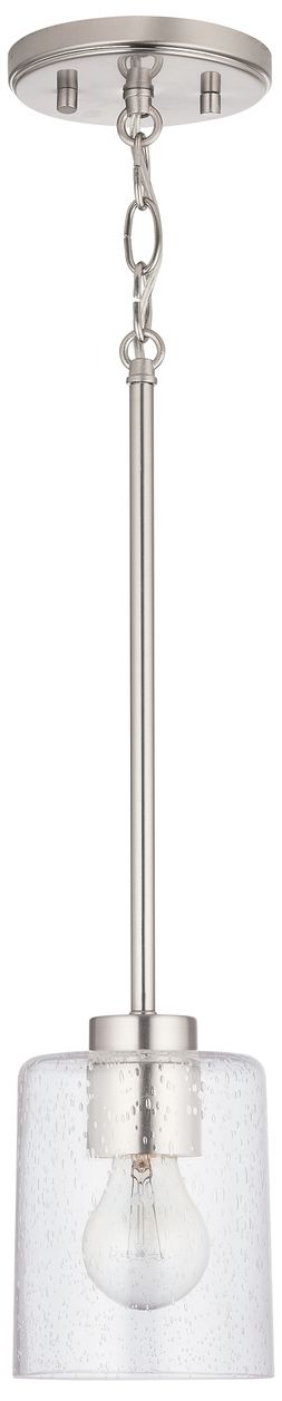 Image 2 HomePlace Lighting Greyson 1 Light Pendant 4.75" Brushed Nickel