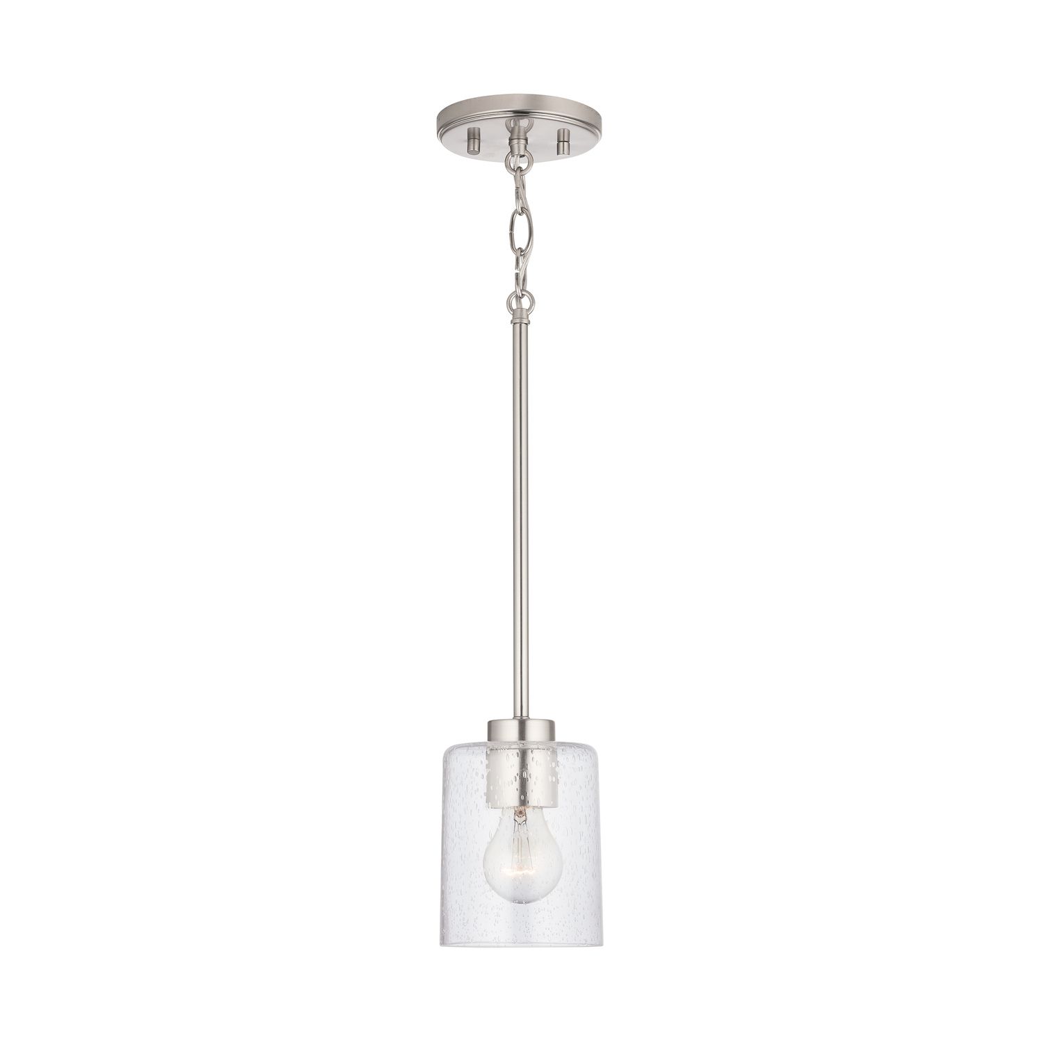 Image 5 HomePlace Lighting Greyson 1 Light Pendant 4.75" Brushed Nickel more views