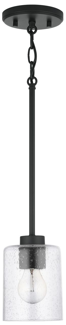 Image 2 HomePlace Lighting Greyson 1 Light Pendant 4.75" Matte Black