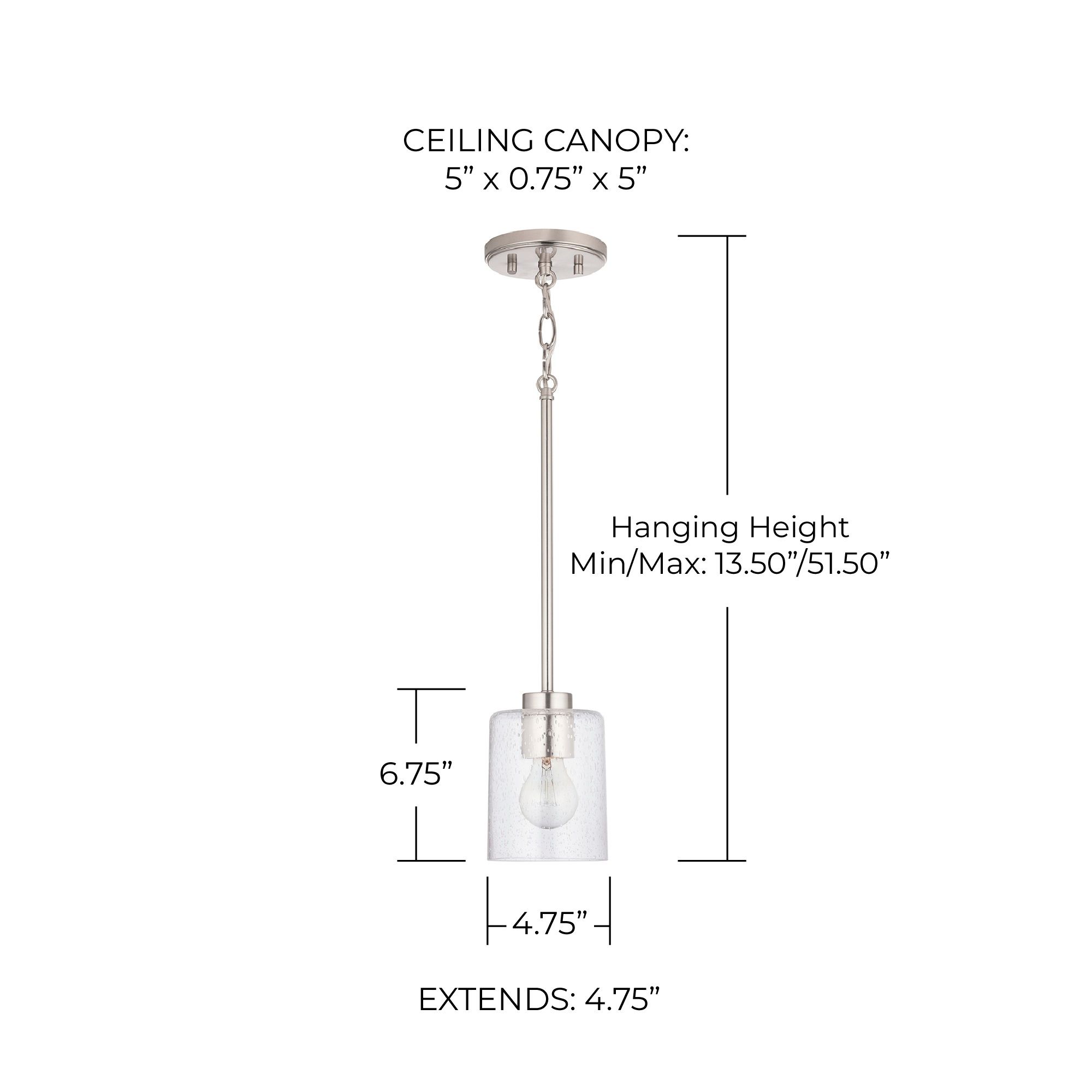 Image 6 HomePlace Lighting Greyson 1 Light Pendant Brushed Nickel more views