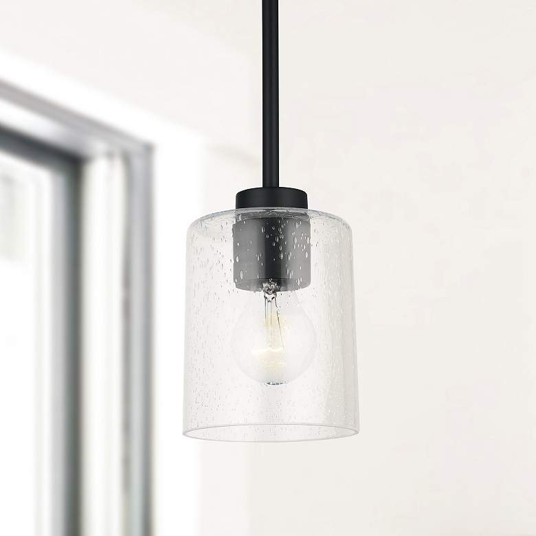Image 1 HomePlace Lighting Greyson 1 Light Pendant Matte Black