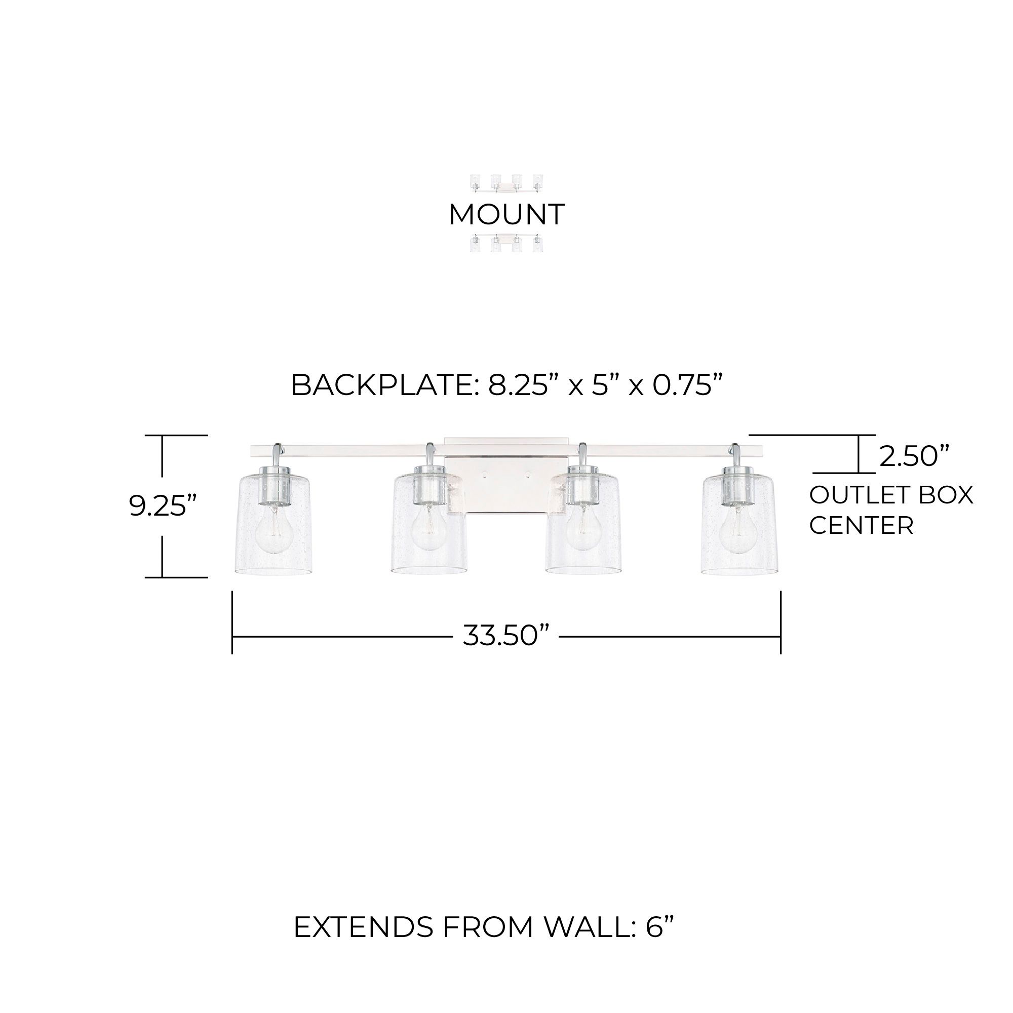 Image 2 HomePlace Lighting Greyson 4 Light Vanity Chrome more views