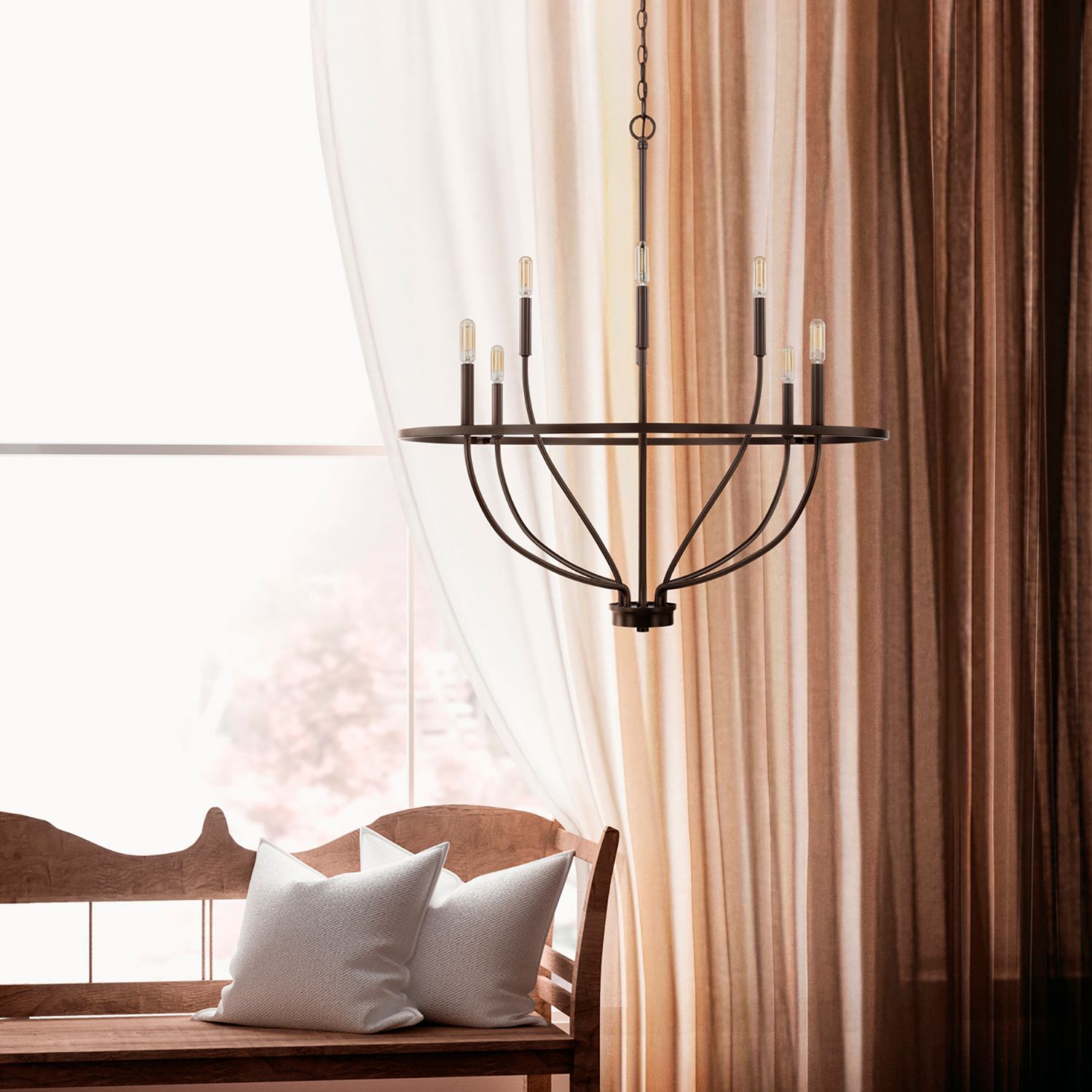 Image 3 HomePlace Lighting Greyson 8 Light Chandelier 34" Bronze more views