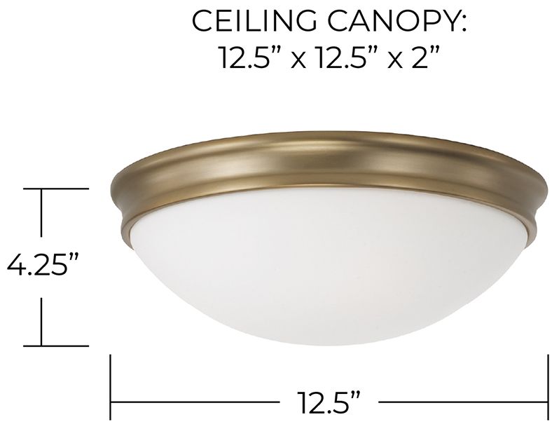 Image 4 HomePlace Lighting Hansen 2 Light Flush 12.5" Aged Brass more views