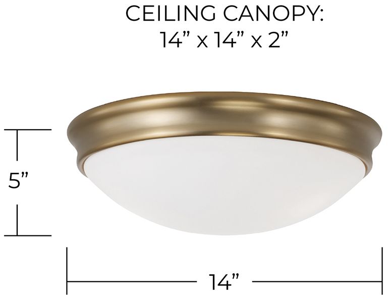 Image 4 HomePlace Lighting Hansen 3 Light Flush 14" Aged Brass more views