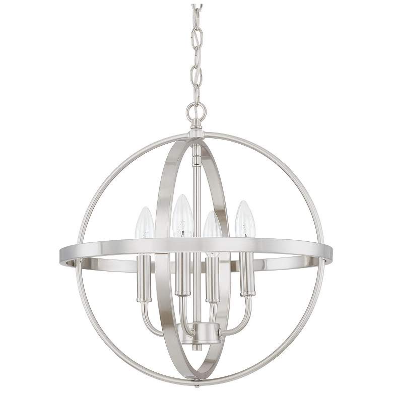 Image 1 HomePlace Lighting Hartwell 4 Light Pendant 16.5" Brushed Nickel