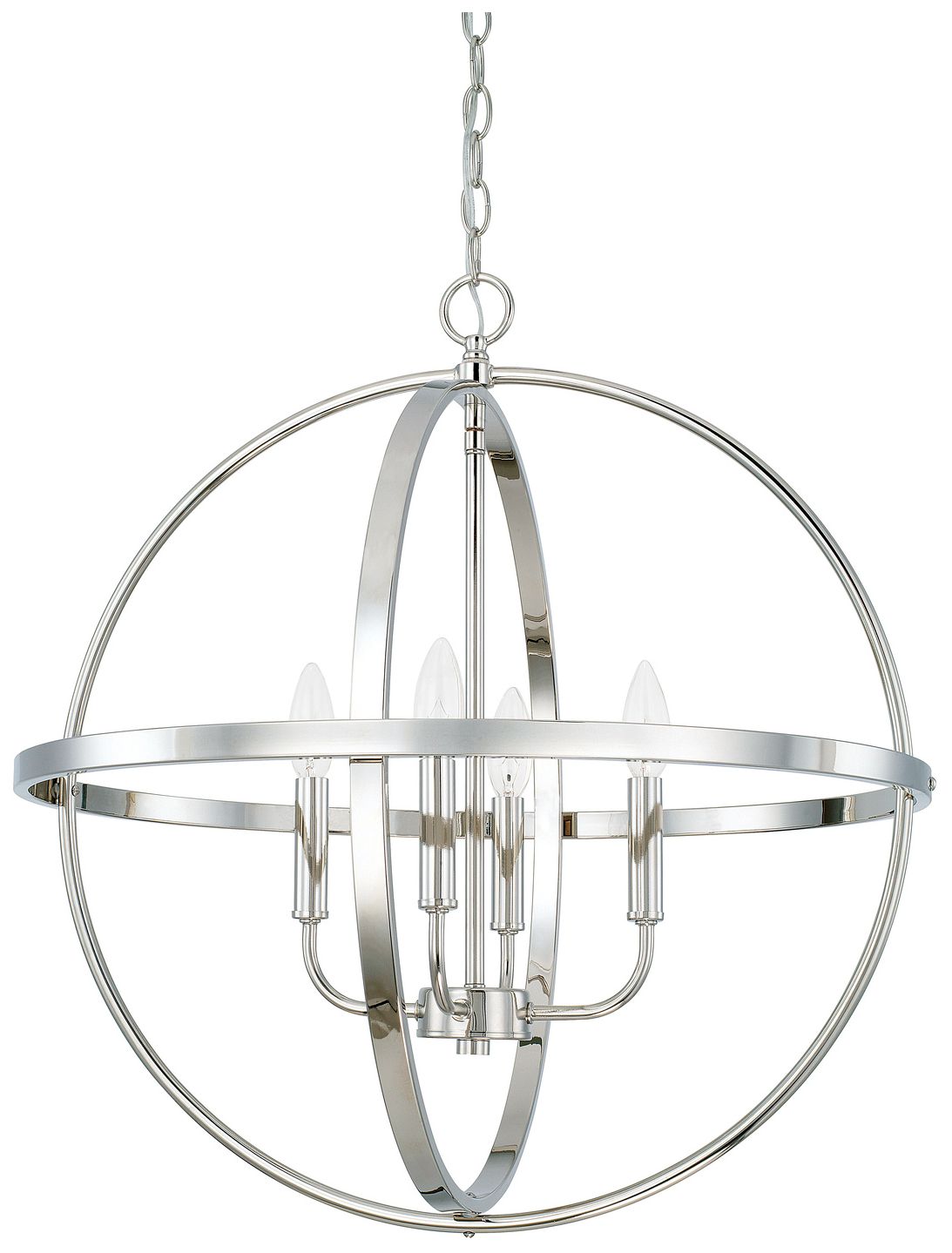 HomePlace Lighting Hartwell 4 Light Pendant 23" Polished Nickel