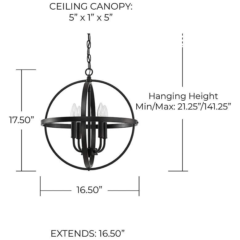 Image 2 HomePlace Lighting Hartwell 4 Light Pendant Matte Black more views