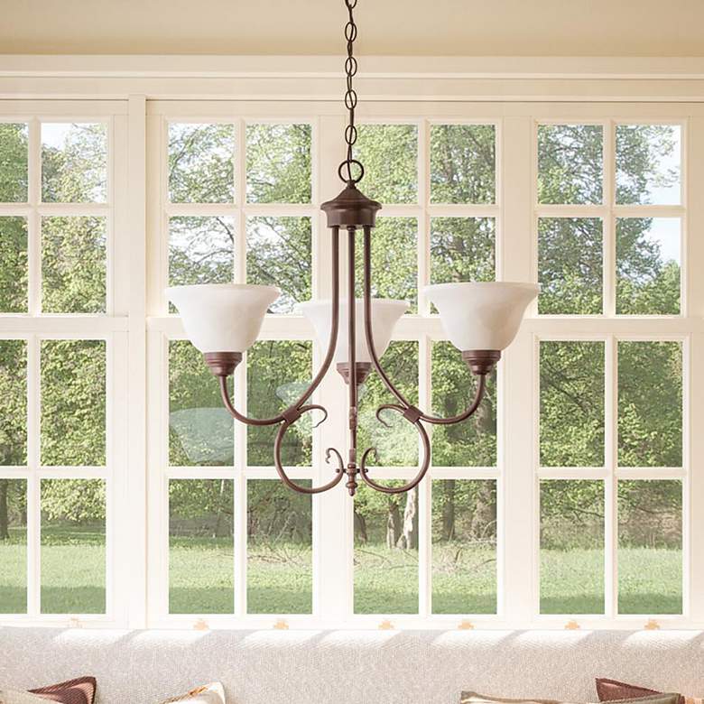 Image 1 HomePlace Lighting Hometown 3 Light Chandelier 25.5" Bronze