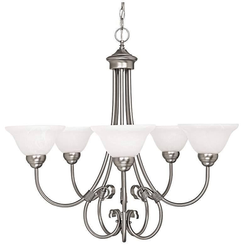 Image 1 HomePlace Lighting Hometown 5 Light Chandelier 29" Matte Nickel