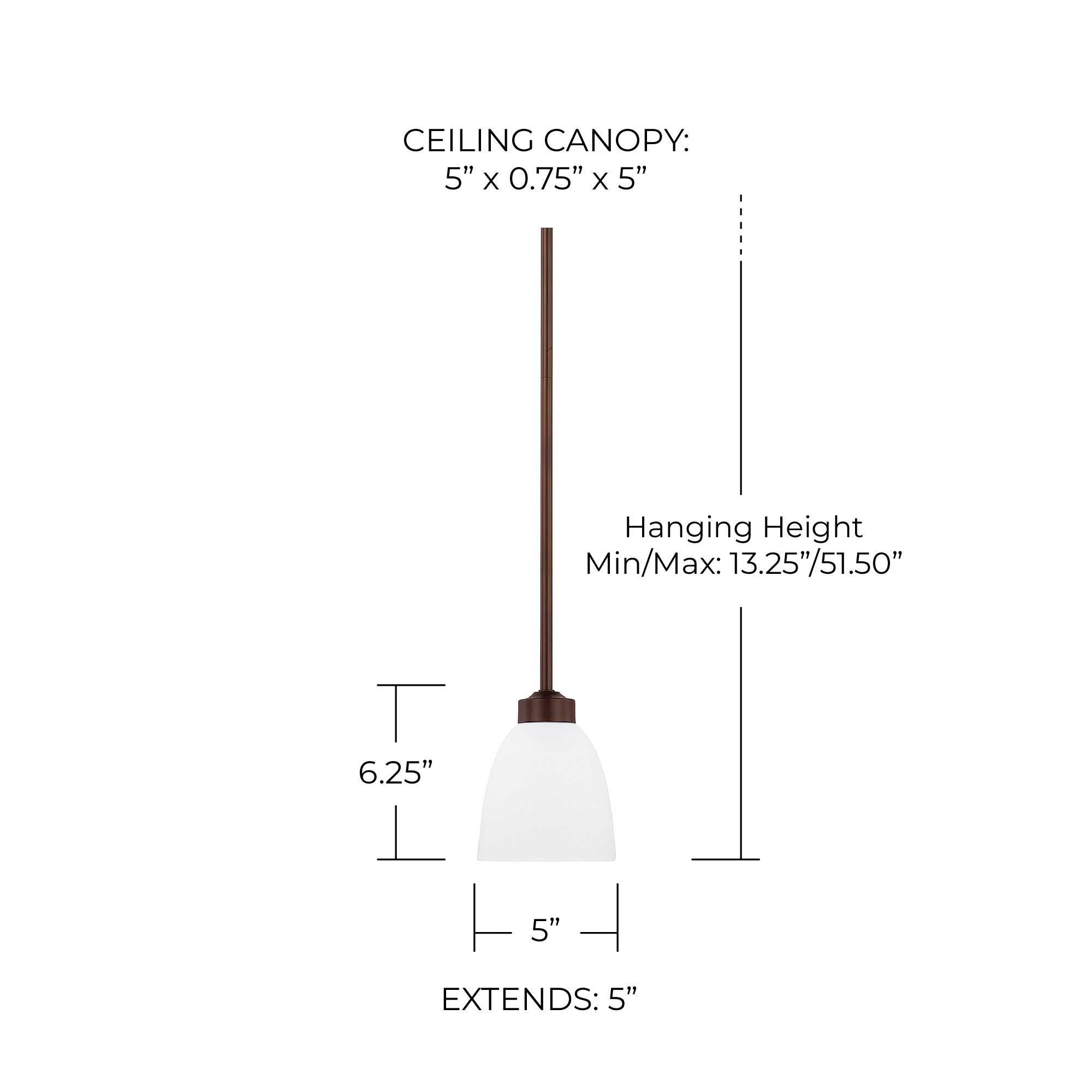 Image 2 HomePlace Lighting Jameson 1 Light Pendant Bronze more views