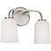 HomePlace Lighting Lawson 2 Light Vanity Brushed Nickel
