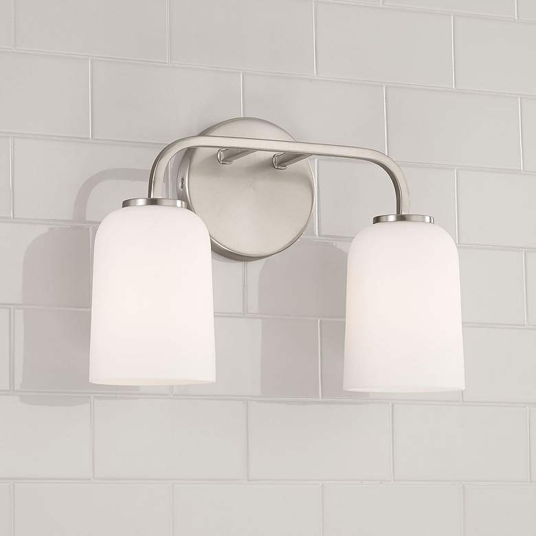 Image 1 HomePlace Lighting Lawson 2 Light Vanity Brushed Nickel