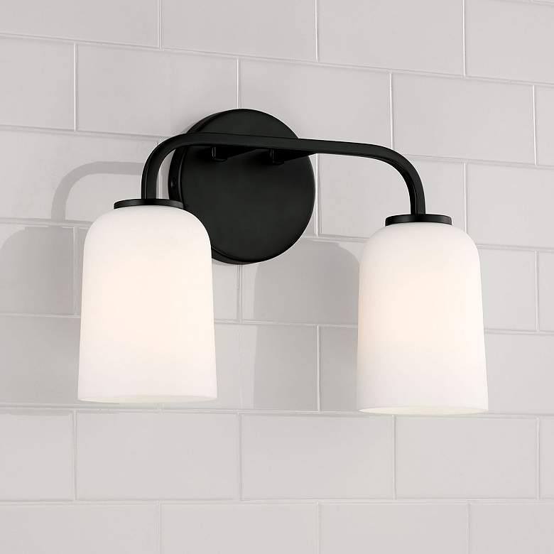 Image 1 HomePlace Lighting Lawson 2 Light Vanity Matte Black