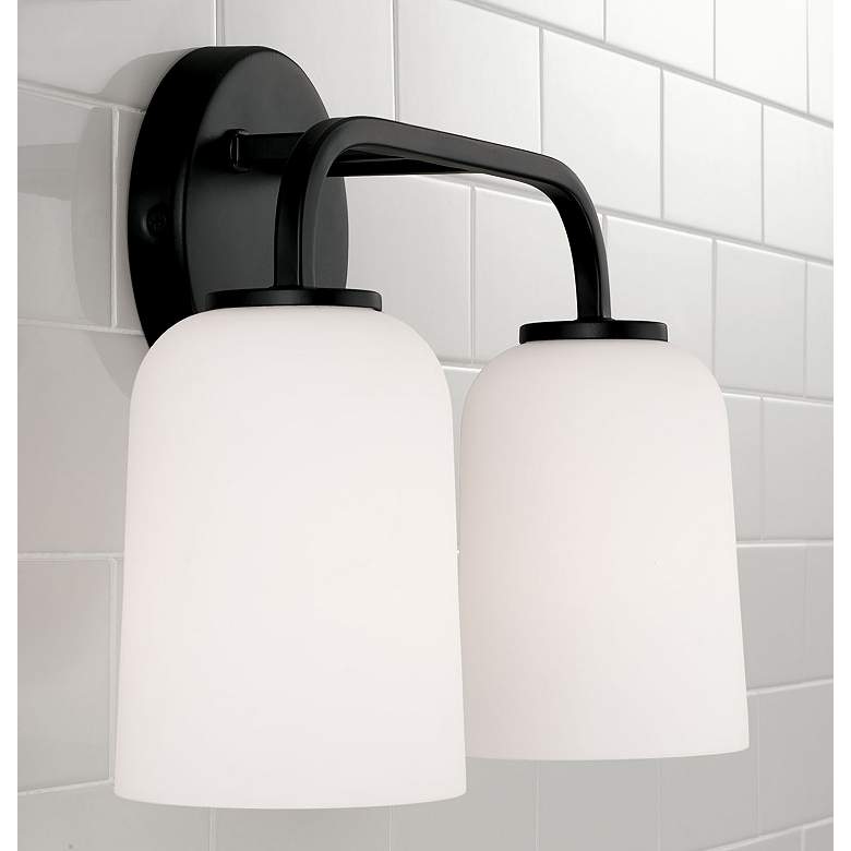 Image 3 HomePlace Lighting Lawson 2 Light Vanity Matte Black more views