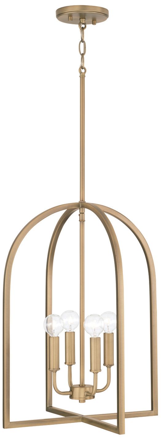 Thumbnail2 of HomePlace Lighting Lawson 4 Light Foyer 16" Aged Brass