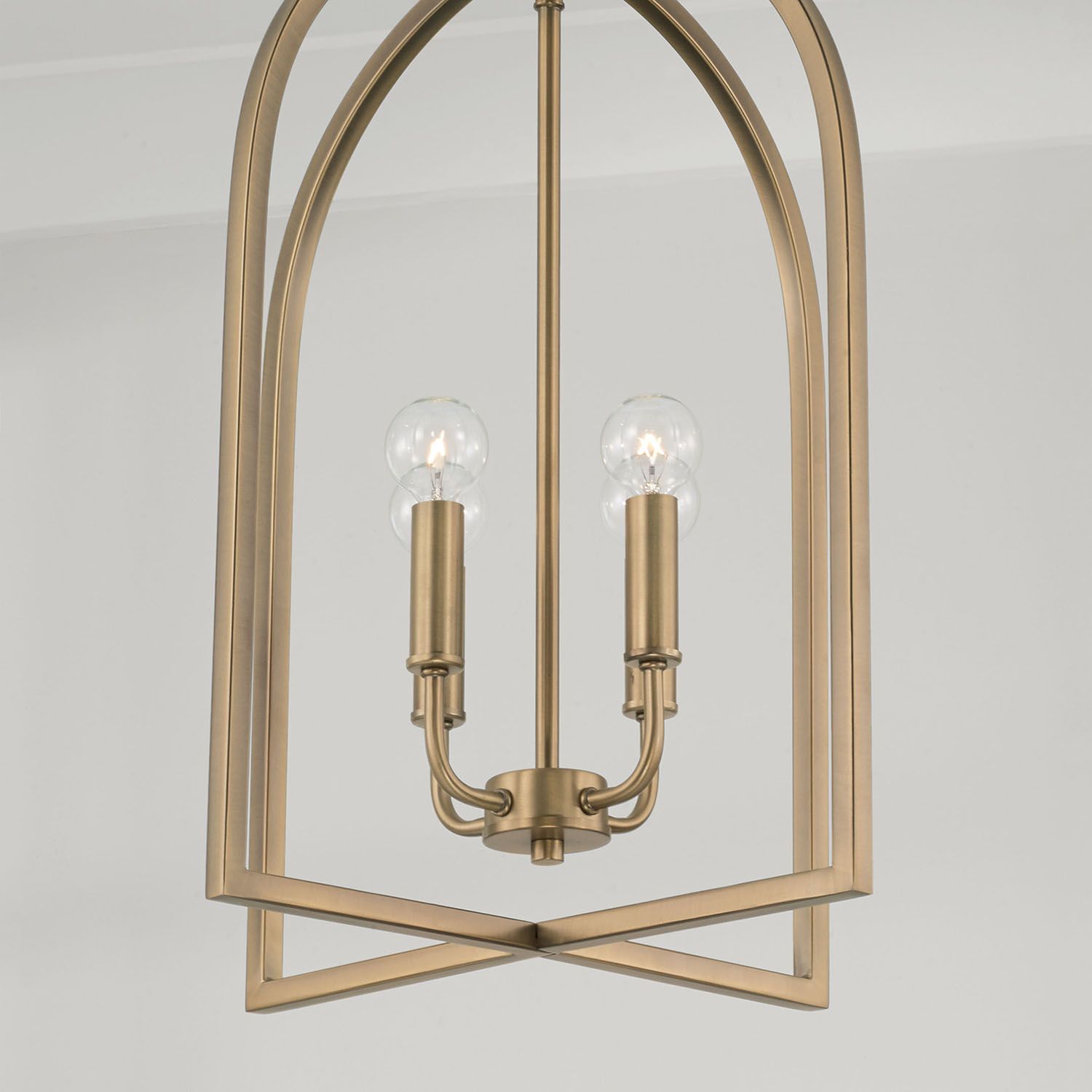 Thumbnail3 of HomePlace Lighting Lawson 4 Light Foyer 16" Aged Brass more views