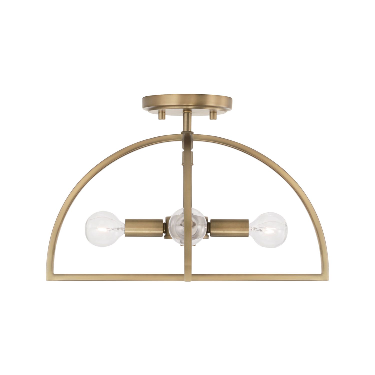 Image 5 HomePlace Lighting Lawson 4 Light Semi Flush 15" Aged Brass more views