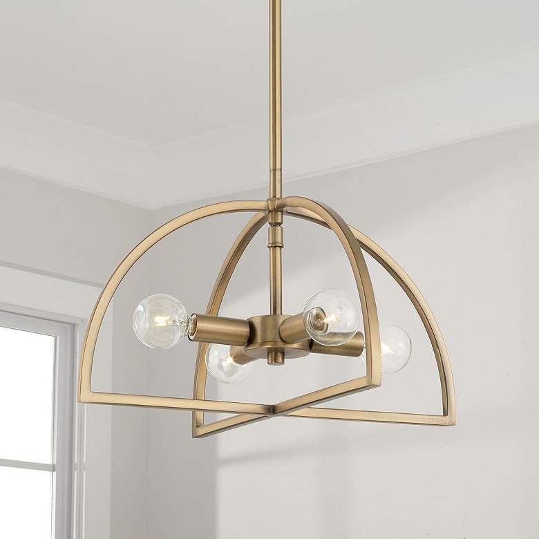 Image 3 HomePlace Lighting Lawson 4 Light Semi-Flush Aged Brass more views