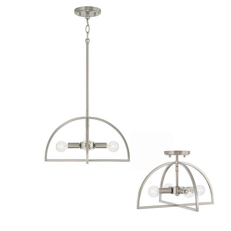 Image 6 HomePlace Lighting Lawson 4 Light Semi-Flush Brushed Nickel more views