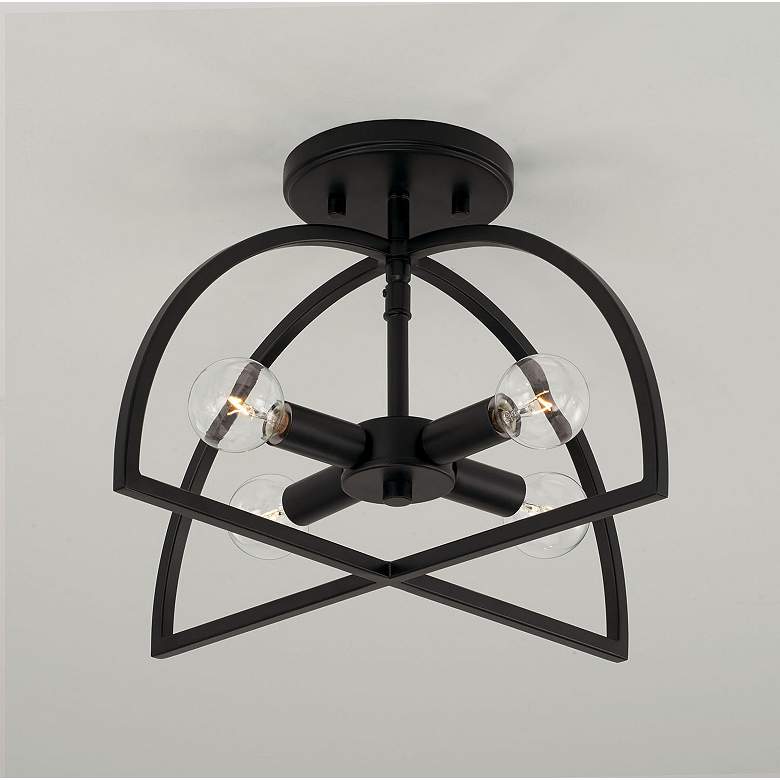 Image 1 HomePlace Lighting Lawson 4 Light Semi-Flush Matte Black