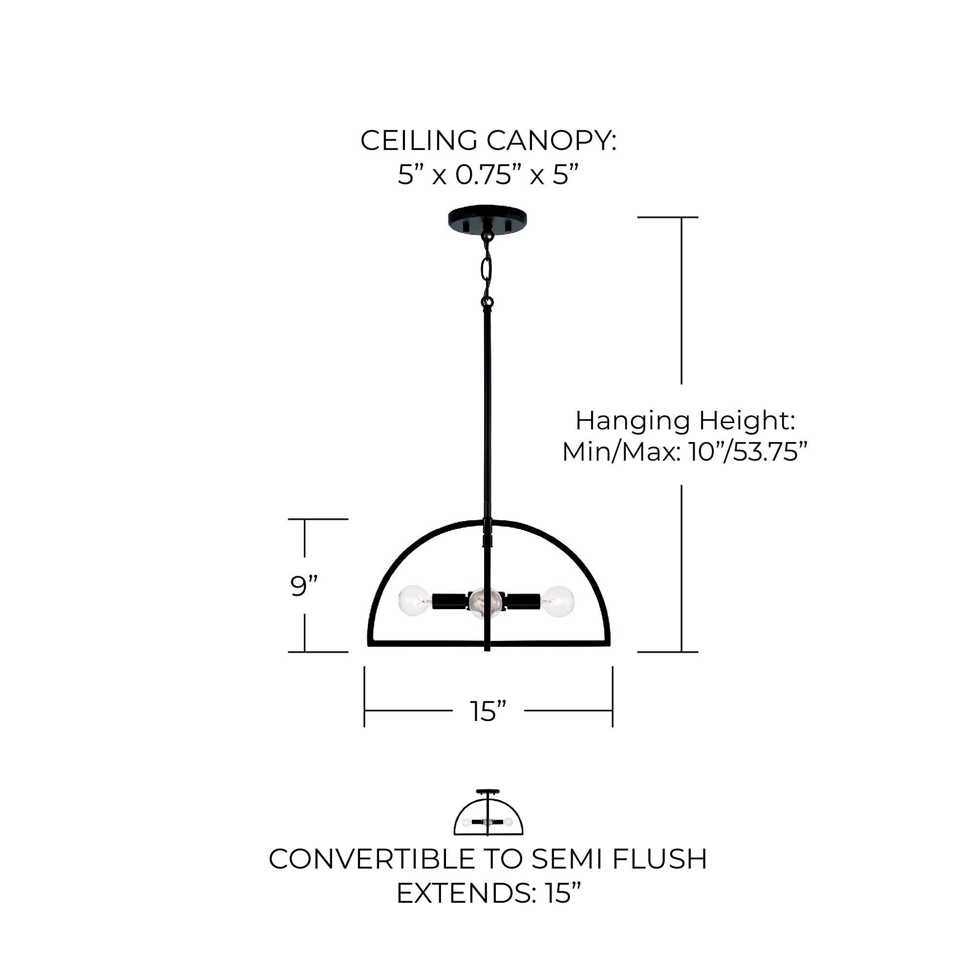 Image 7 HomePlace Lighting Lawson 4 Light Semi-Flush Matte Black more views