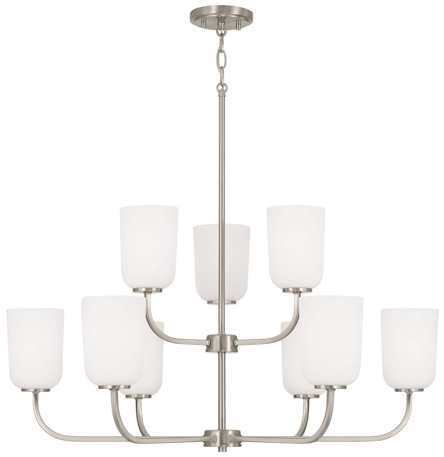 HomePlace Lighting Lawson 9 Light Chandelier 32" Brushed Nickel