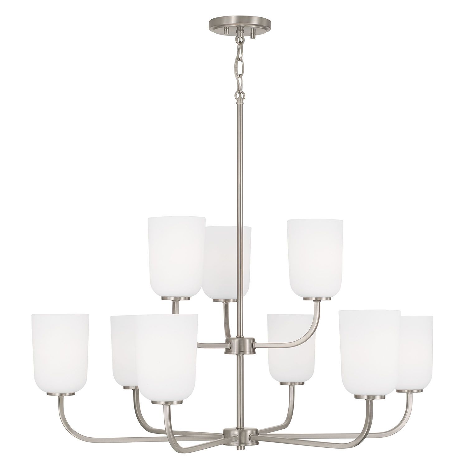 Image 4 HomePlace Lighting Lawson 9 Light Chandelier 32" Brushed Nickel more views