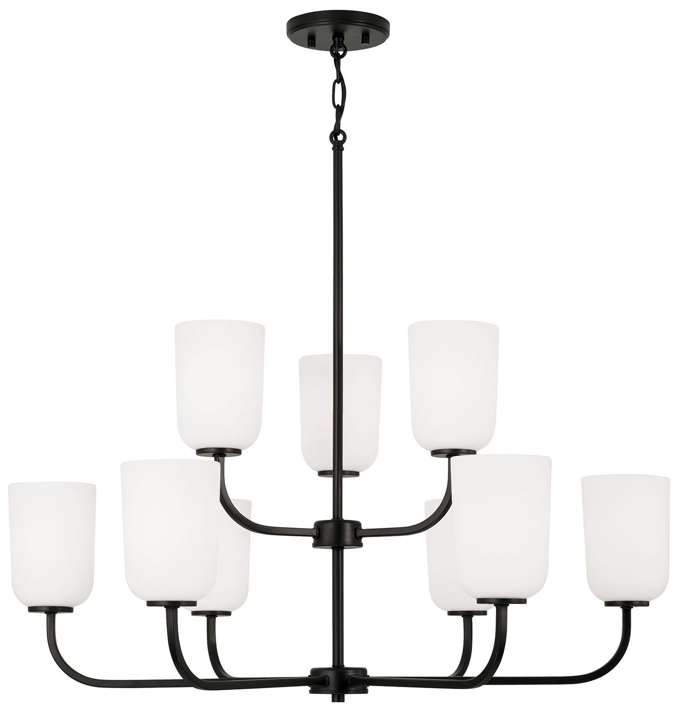 HomePlace Lighting Lawson 9 Light Chandelier 32" Matte Black