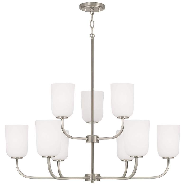 Image 1 HomePlace Lighting Lawson 9 Light Chandelier Brushed Nickel