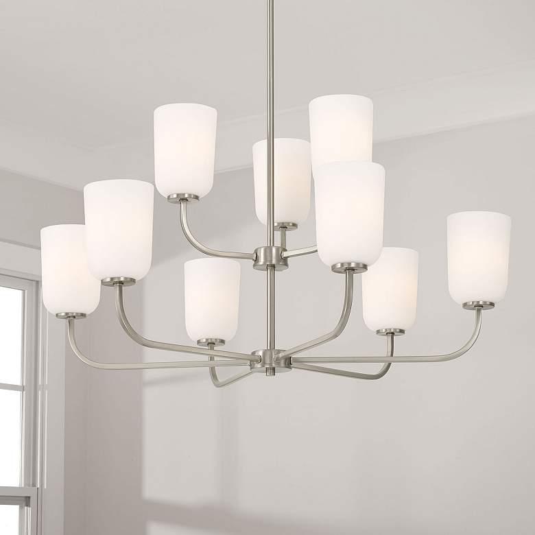 Image 1 HomePlace Lighting Lawson 9 Light Chandelier Brushed Nickel