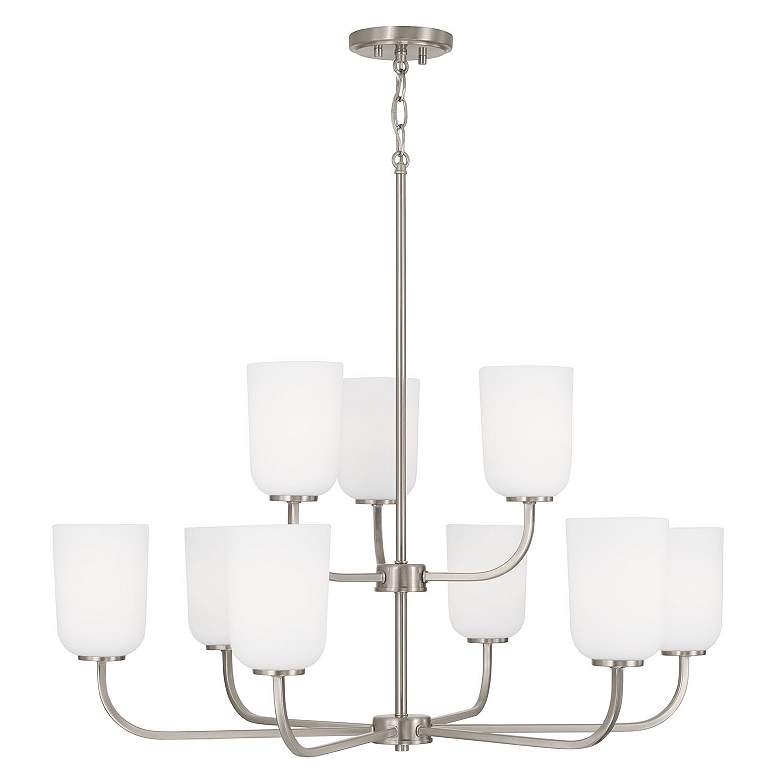 Image 4 HomePlace Lighting Lawson 9 Light Chandelier Brushed Nickel more views