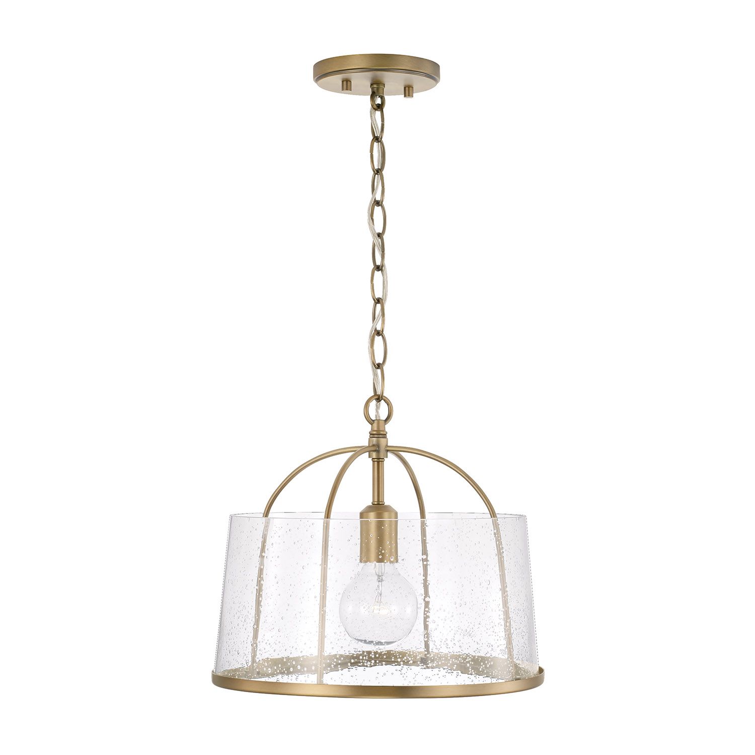 Image 5 HomePlace Lighting Madison 1 Light Semi-Flush 13" Aged Brass more views