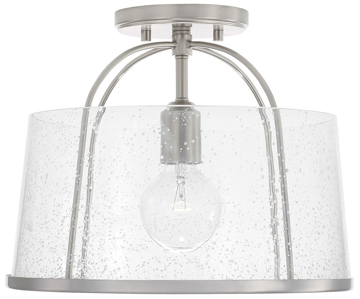 Image 2 HomePlace Lighting Madison 1 Light Semi Flush 13" Brushed Nickel