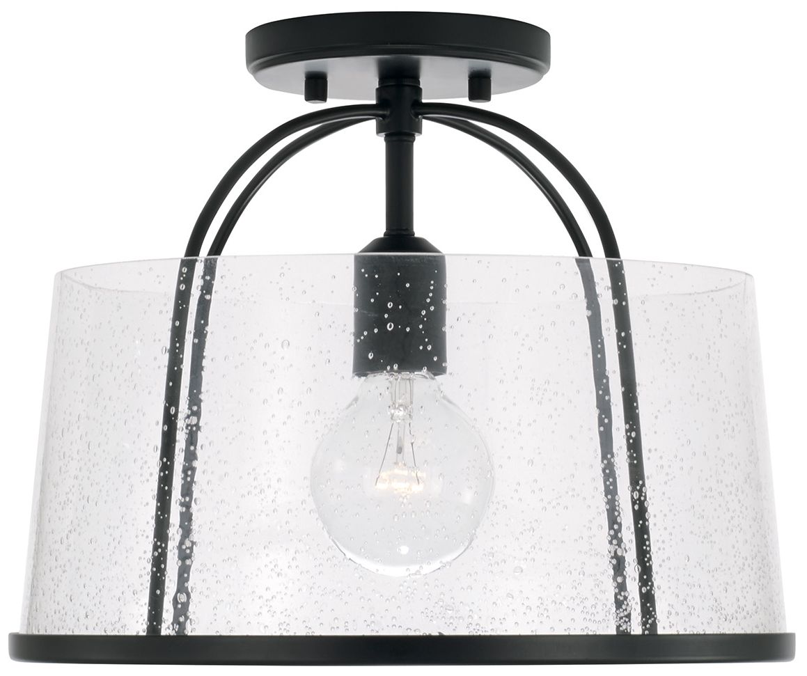 HomePlace Lighting Madison 1 Light Semi Flush 13" Matte Black