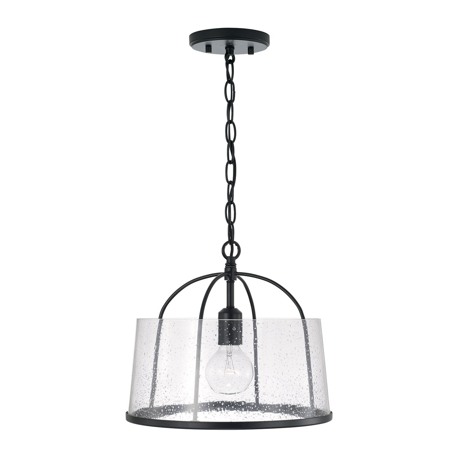 Image 5 HomePlace Lighting Madison 1 Light Semi Flush 13" Matte Black more views