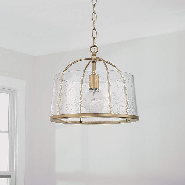 Image 3 HomePlace Lighting Madison 1 Light Semi-Flush Aged Brass more views