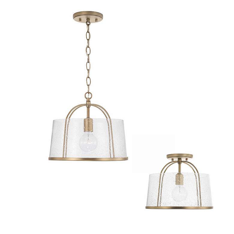Image 6 HomePlace Lighting Madison 1 Light Semi-Flush Aged Brass more views