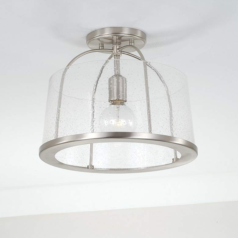 Image 1 HomePlace Lighting Madison 1 Light Semi-Flush Brushed Nickel
