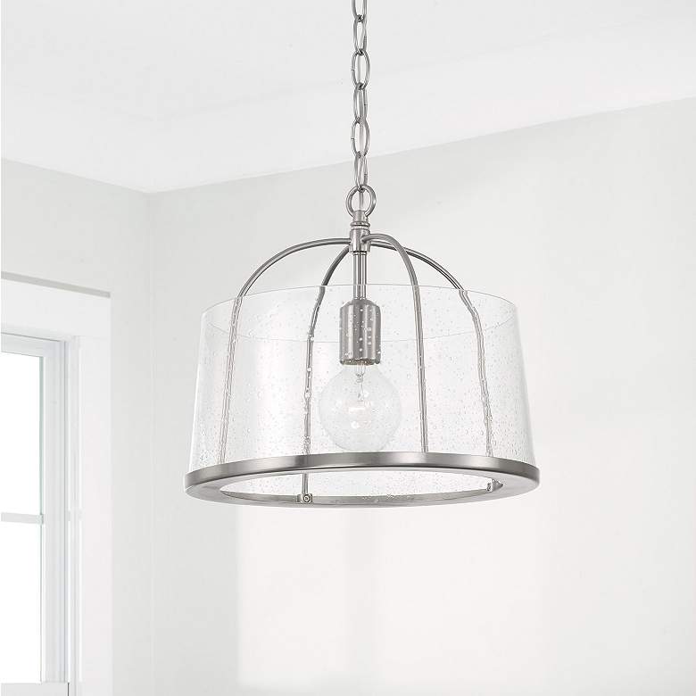 Image 4 HomePlace Lighting Madison 1 Light Semi-Flush Brushed Nickel more views