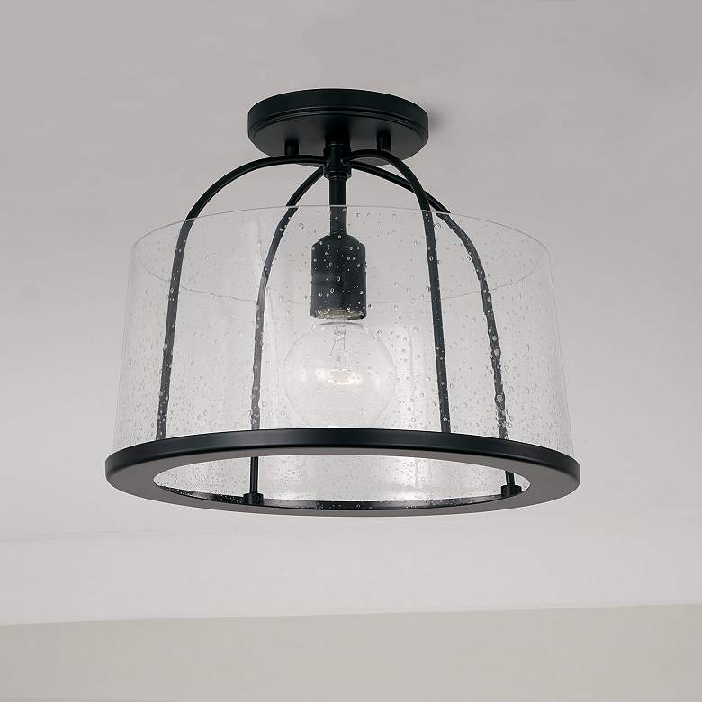 Image 1 HomePlace Lighting Madison 1 Light Semi-Flush Matte Black
